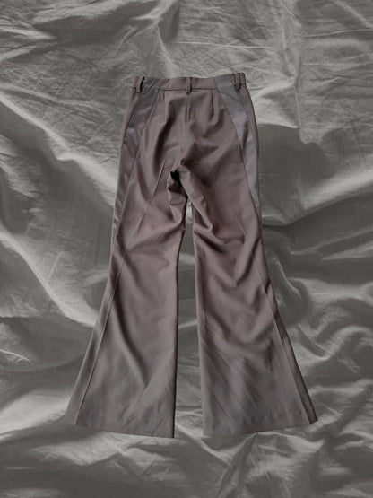 sacai AW23 Polyester Wool Curved Flare Pants Beige Size 1