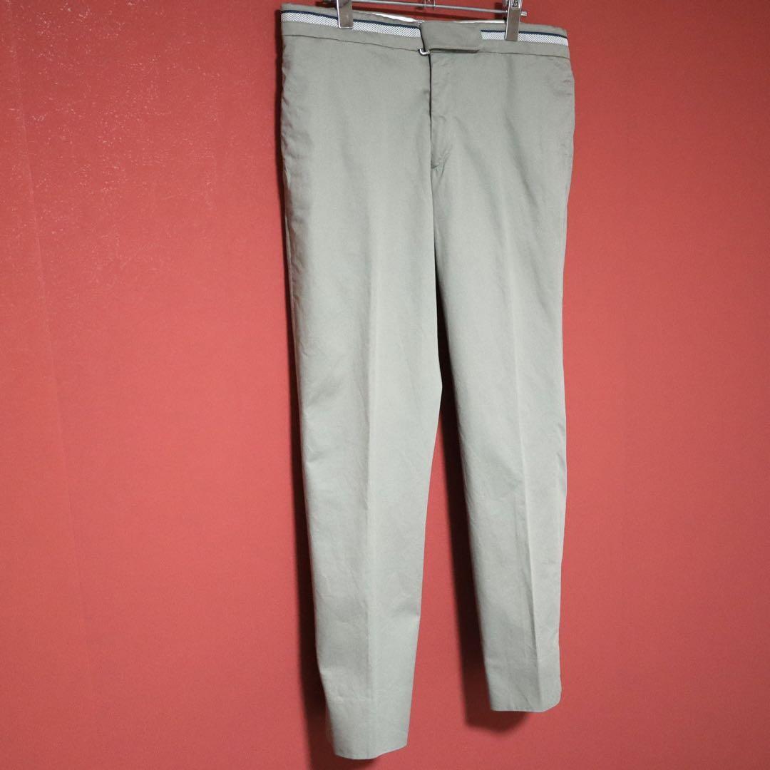 Hermes Beige Belt Design Wide Chino Slacks Size 44