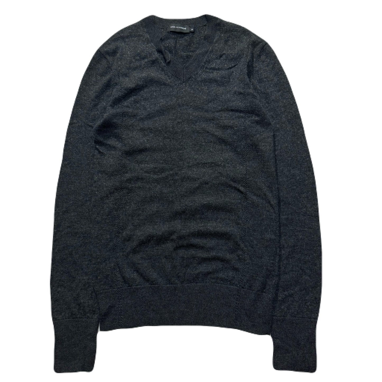Kris Van Assche Gray V-neck Knit Size XS
