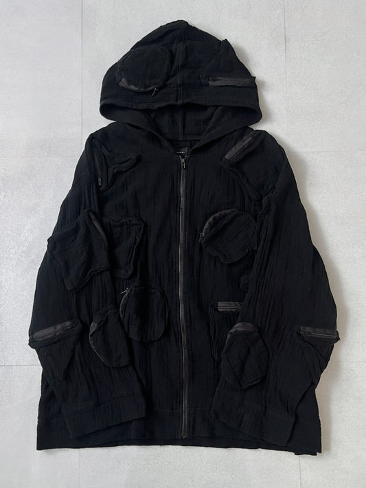 Vintage IKUMI Gimmick Zip Hoodie Black Size XL