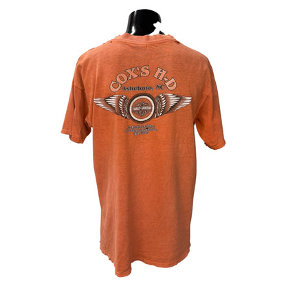 HARLEY DAVIDSON Vintage Cox's Flames Dealer T-Shirt Size L