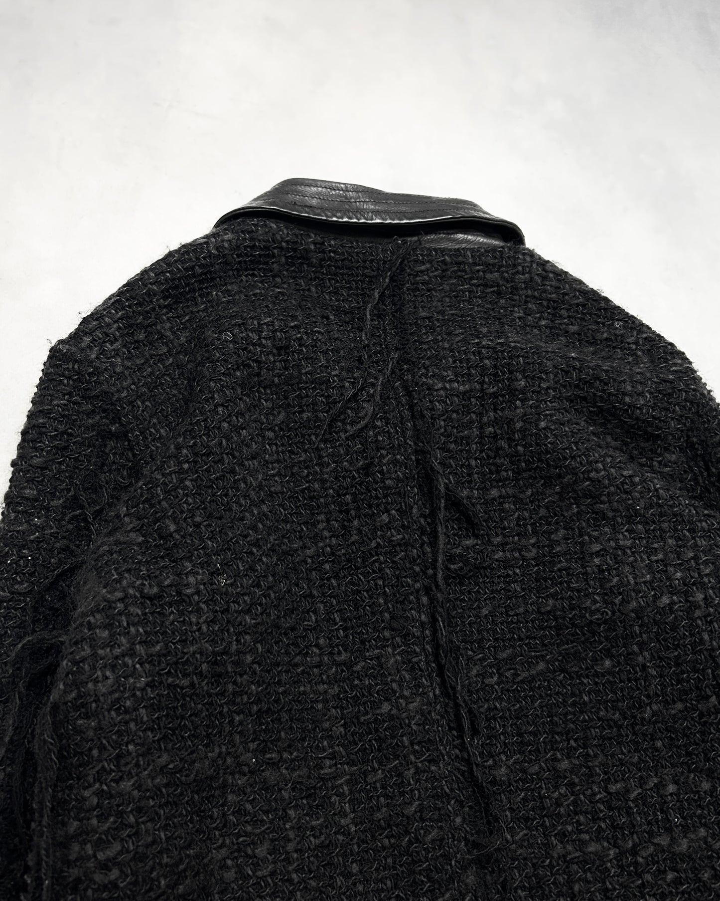 Isamu Katayama Backlash Black Tweed Fringe Jacket Size 1