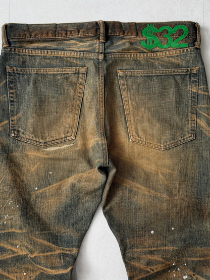 Swagger Brown Damaged Jeans Size 32