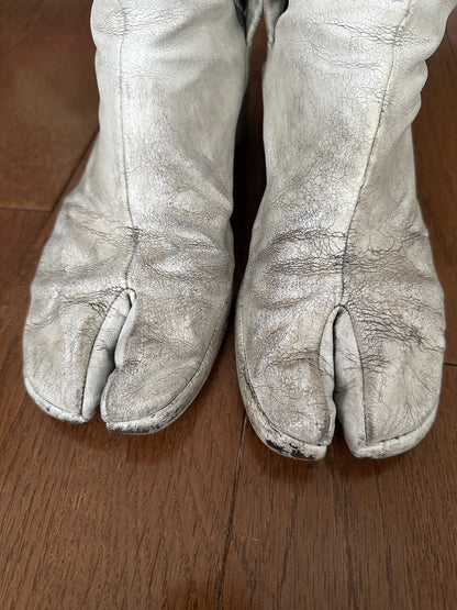 Maison Margiela Gray Painted Tabi Heel Boots