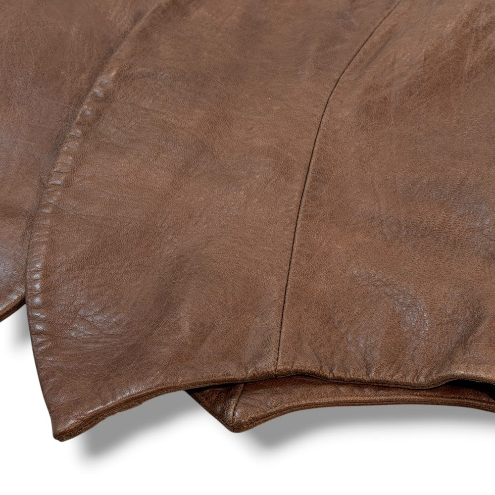 MASU 24AW Bat Goat Leather Vest Brown Size 48