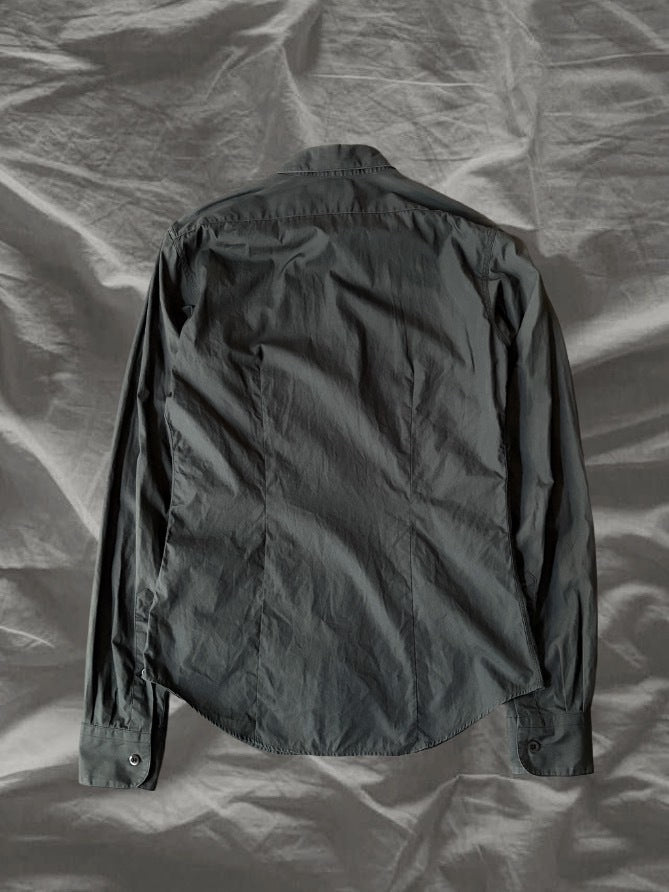 DRIES VAN NOTEN 10s Cotton Darted Dress Shirt Black Size M