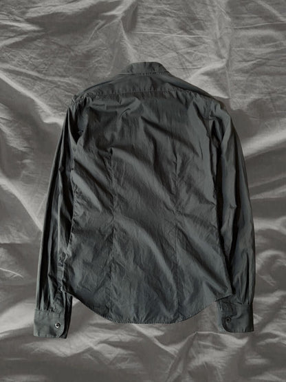 DRIES VAN NOTEN 10s Cotton Darted Dress Shirt Black Size M
