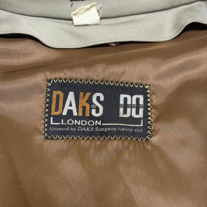 DAKS 90s Gray Wool/Silk Fly Front Balmacaan Coat