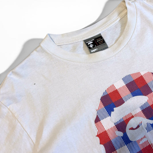 Japanese Brand 00's A BATHING APE Head Logo Tee White Size M