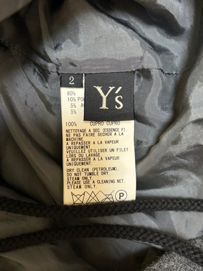 Yohji Yamamoto Y's Gray Wool Blend Shorts Size 2