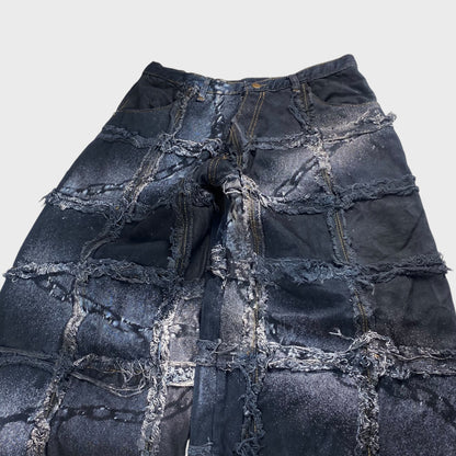 REMAKE Reconstructed Patchwork Chain Black Baggy Size 31
