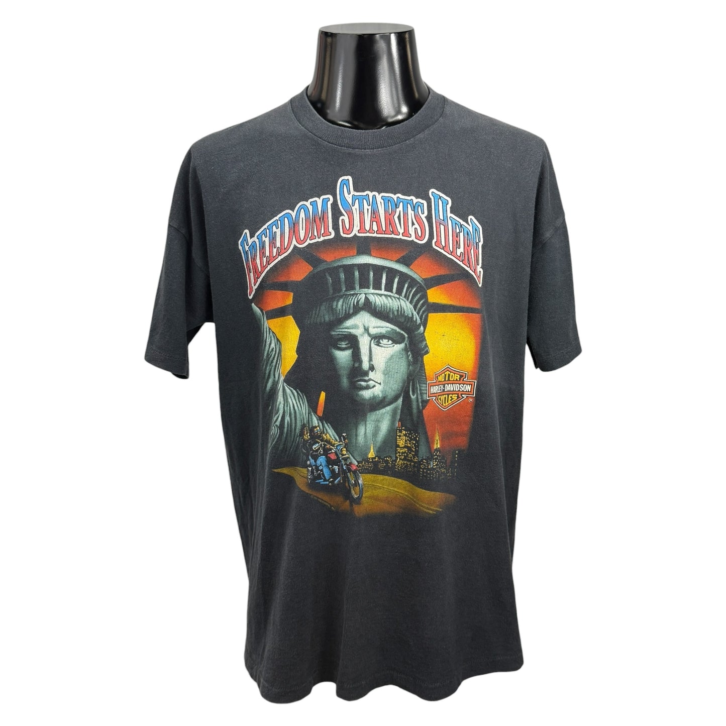HARLEY- DAVIDSON 90s Vintage "Freedom Starts Here" T Size L