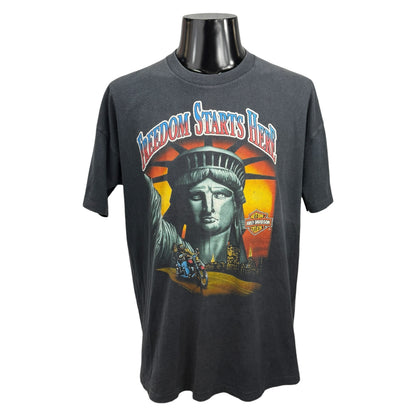 HARLEY- DAVIDSON 90s Vintage "Freedom Starts Here" T Size L