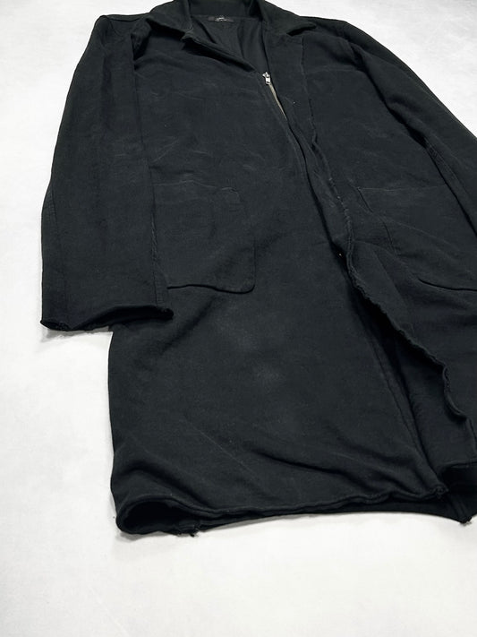 wjk reluxe Black Asymmetry Cut Off Zip Chester Coat Size S