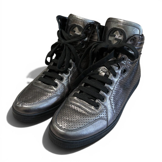 Vintage Gucci GG Silver Sneakers Size 6