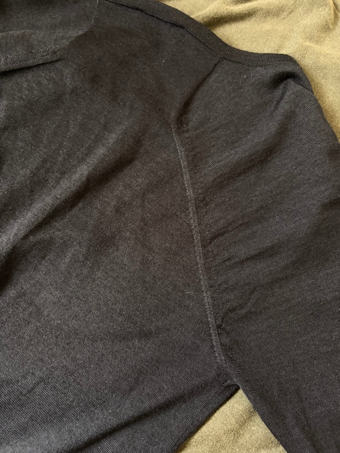 BALENCIAGA AW12 Wool Silk Panel Knit Cardigan Navy Size XS