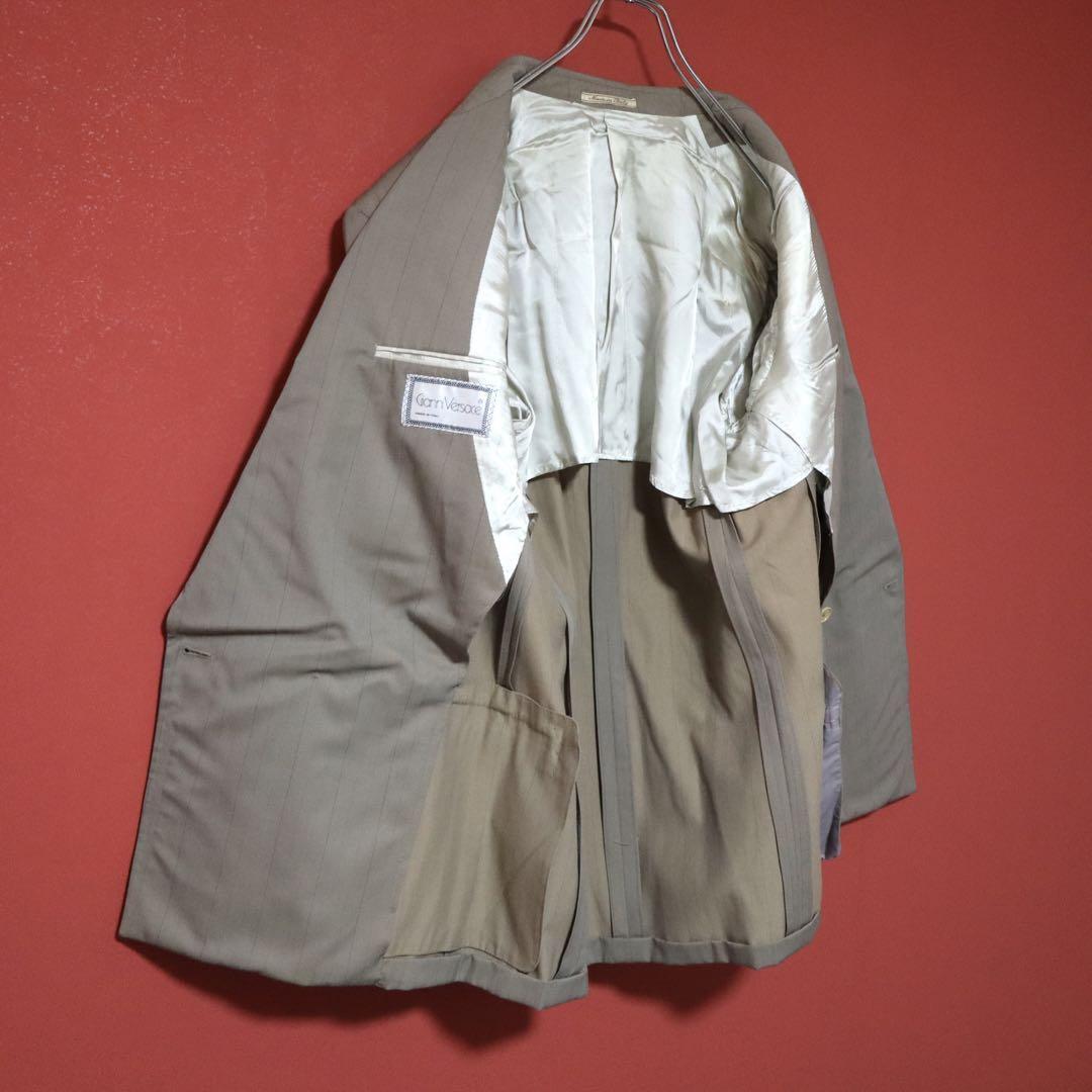 Gianni Versace 80s DB Striped Beige Jacket Size 46