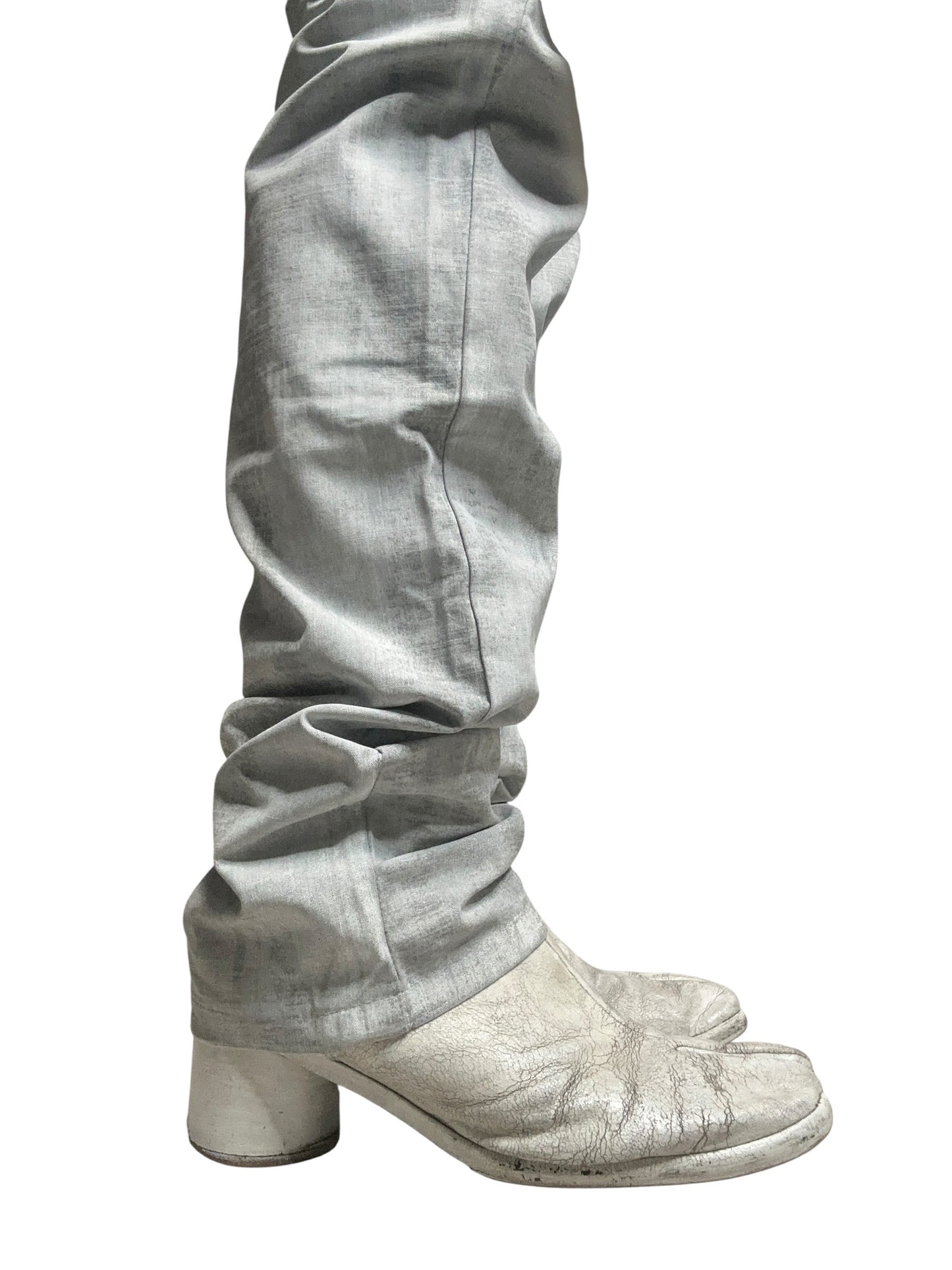 Maison Margiela Gray Painted Tabi Heel Boots