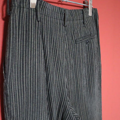 Yohji Yamamoto Stripe 3D Design Cropped Slacks Size FREE