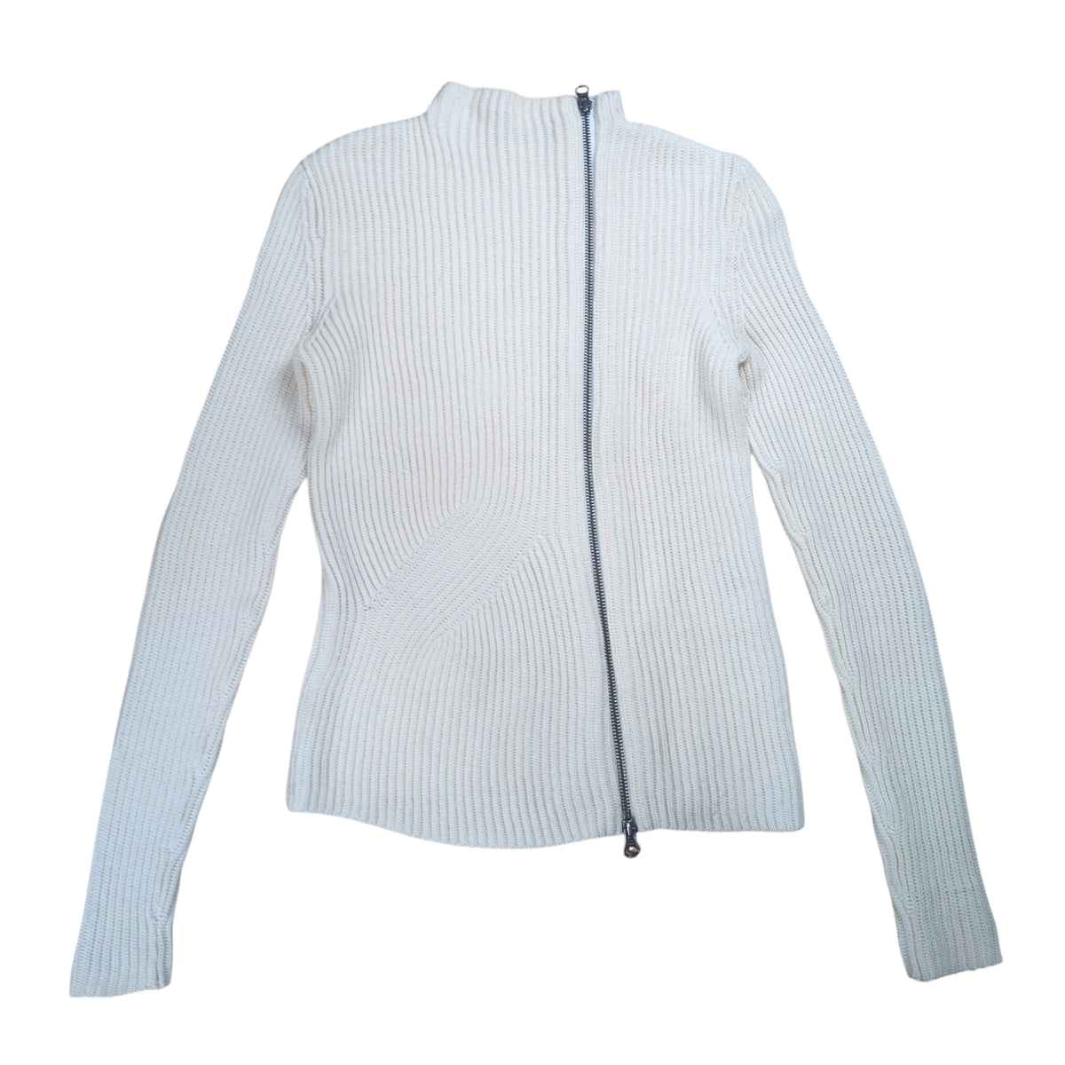 JIL SANDER NAVY Double Zip Drivers Rib Knit Size XS