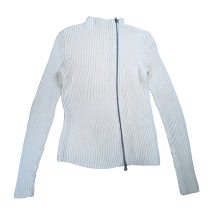 JIL SANDER NAVY Double Zip Drivers Rib Knit Size XS