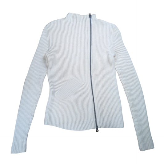 JIL SANDER NAVY Double Zip Drivers Rib Knit Size XS