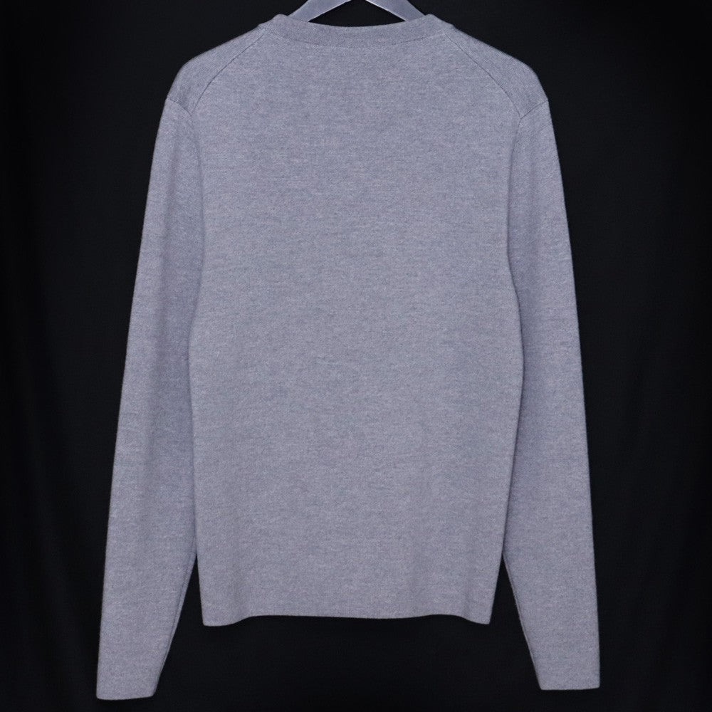 DIOR CD Icon Virgin Wool Pullover Sweater Gray Size M
