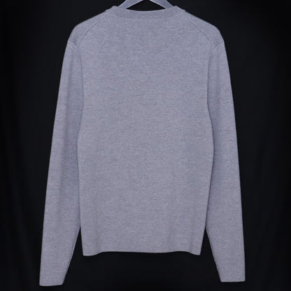 DIOR CD Icon Virgin Wool Pullover Sweater Gray Size M
