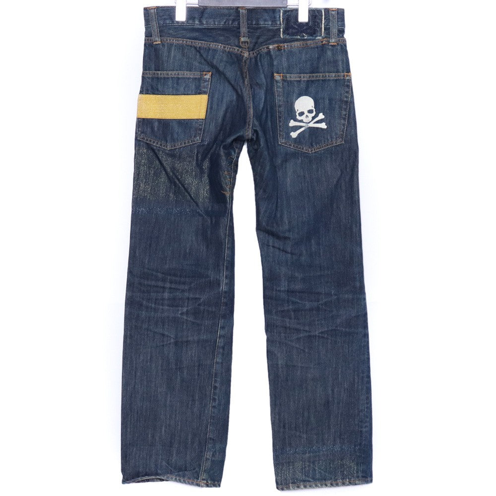 MASTERMIND JAPAN "ovecome" Gold Thread Jeans Blue Size S