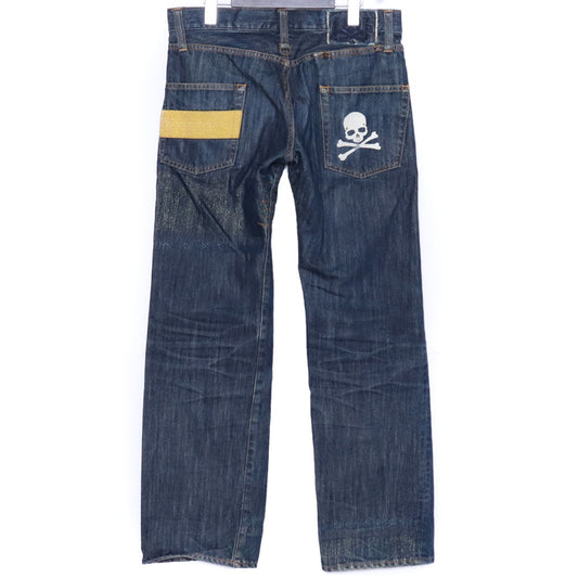 MASTERMIND JAPAN "ovecome" Gold Thread Jeans Blue Size S