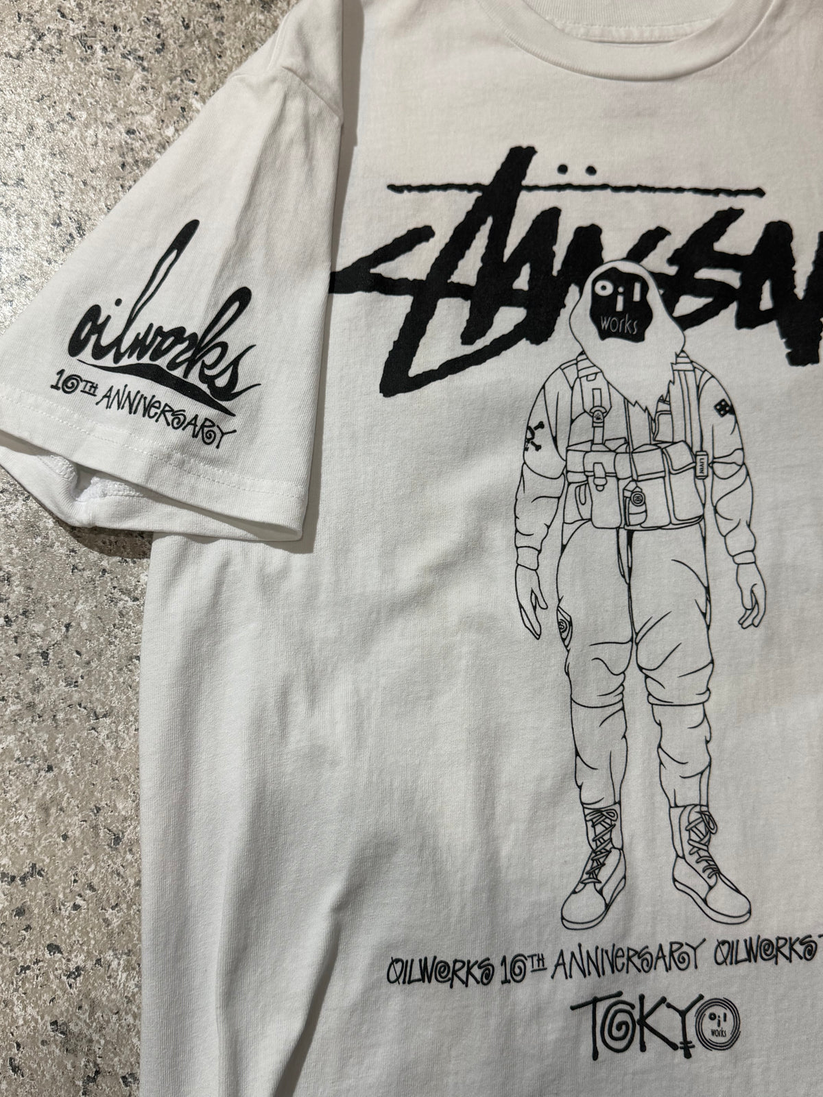 OILWORKS x Stussy 10th Anniversary T-Shirt White Size M