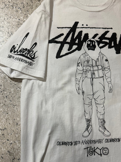 OILWORKS x Stussy 10th Anniversary T-Shirt White Size M
