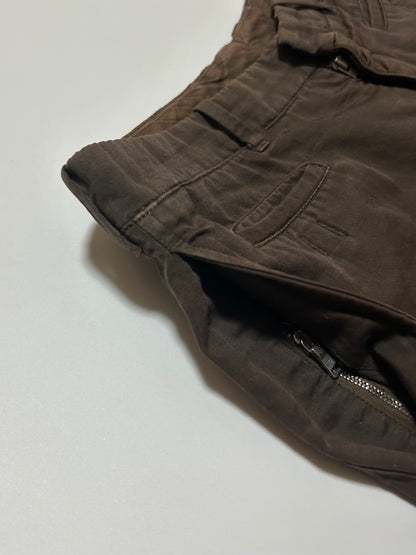 NEIL BARRETT 2000s Cotton Linen Cargo Shorts Brown Size 48
