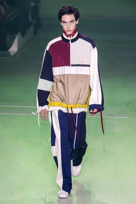 Lacoste Runway Collection Navy Wide Track Pants Size XS