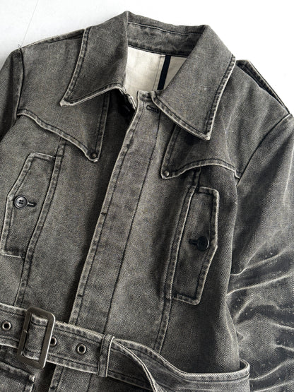 5351 POUR LES HOMMES Washed Belted Denim Jacket Size 3