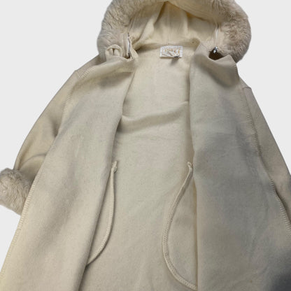 LUNDSTROM LAPARKA 80s Wool Coat White Size L