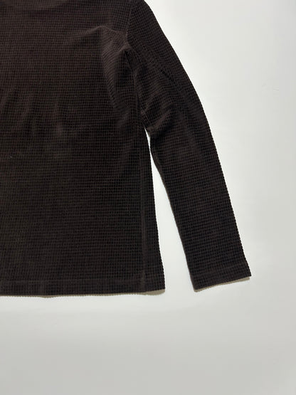 ARMANI JEANS 1990s Thermal Long Sleeve Top Dark Brown Size 42