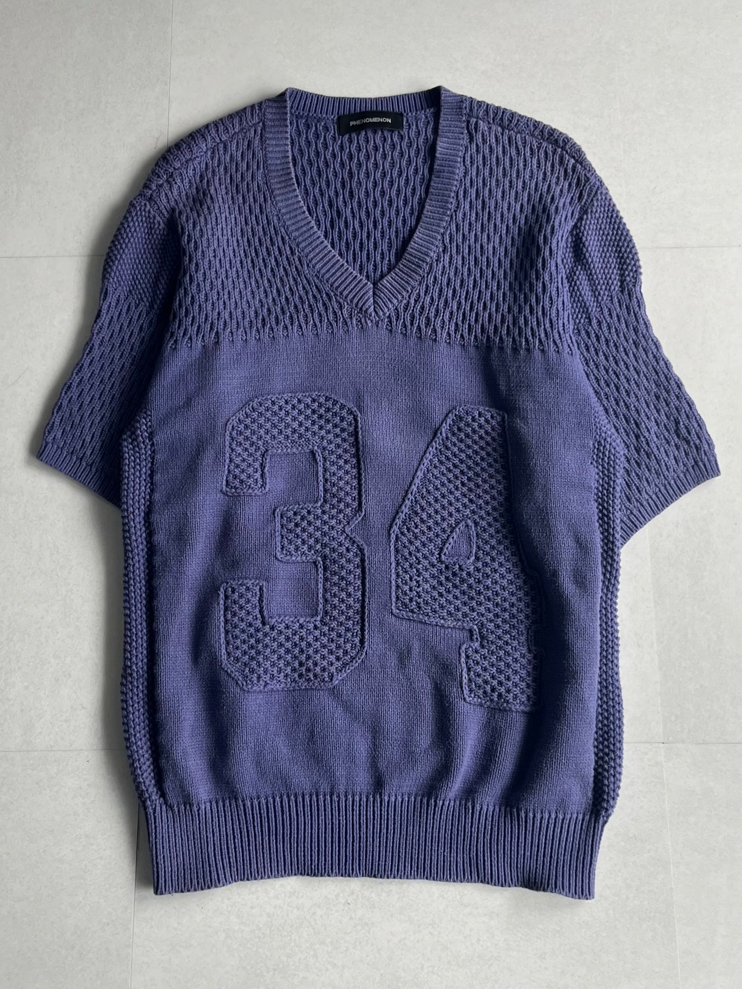PHENOMENON 14ss Number Cotton Knit Purple Size L