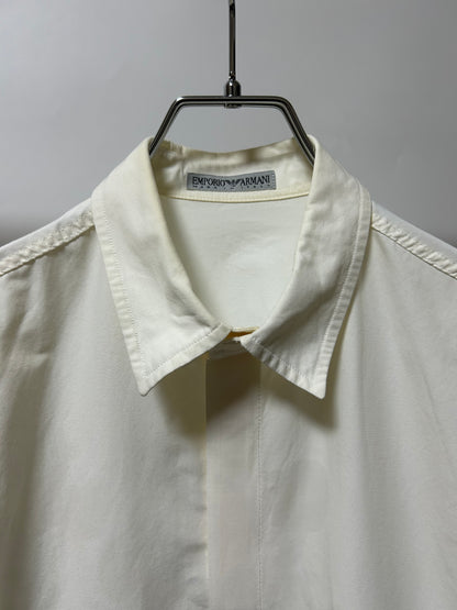 EMPORIO ARMANI 1990s White Velcro Shirt Size 44