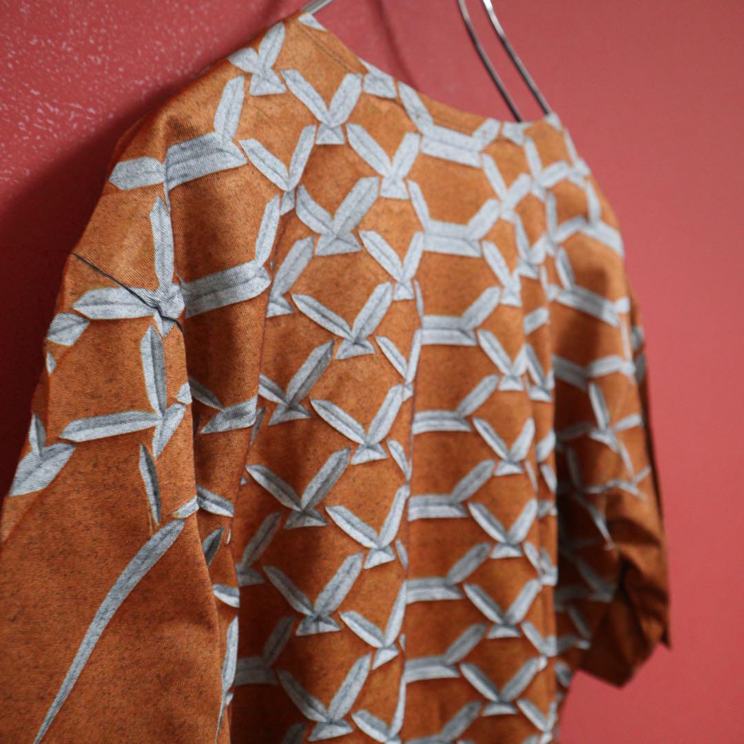 Issey Miyake Archive Patterned Pleated Orange T-Shirt Size 2