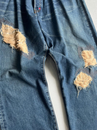 Swagger Wide-Leg Blue Jeans Size 40