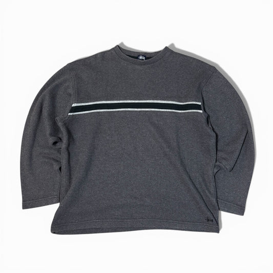 Vintage 90's Stussy Line Sweater Made in USA Cotton Size S