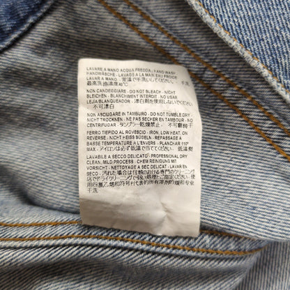 Balenciaga Neck Logo Distressed Denim Jacket Size 34