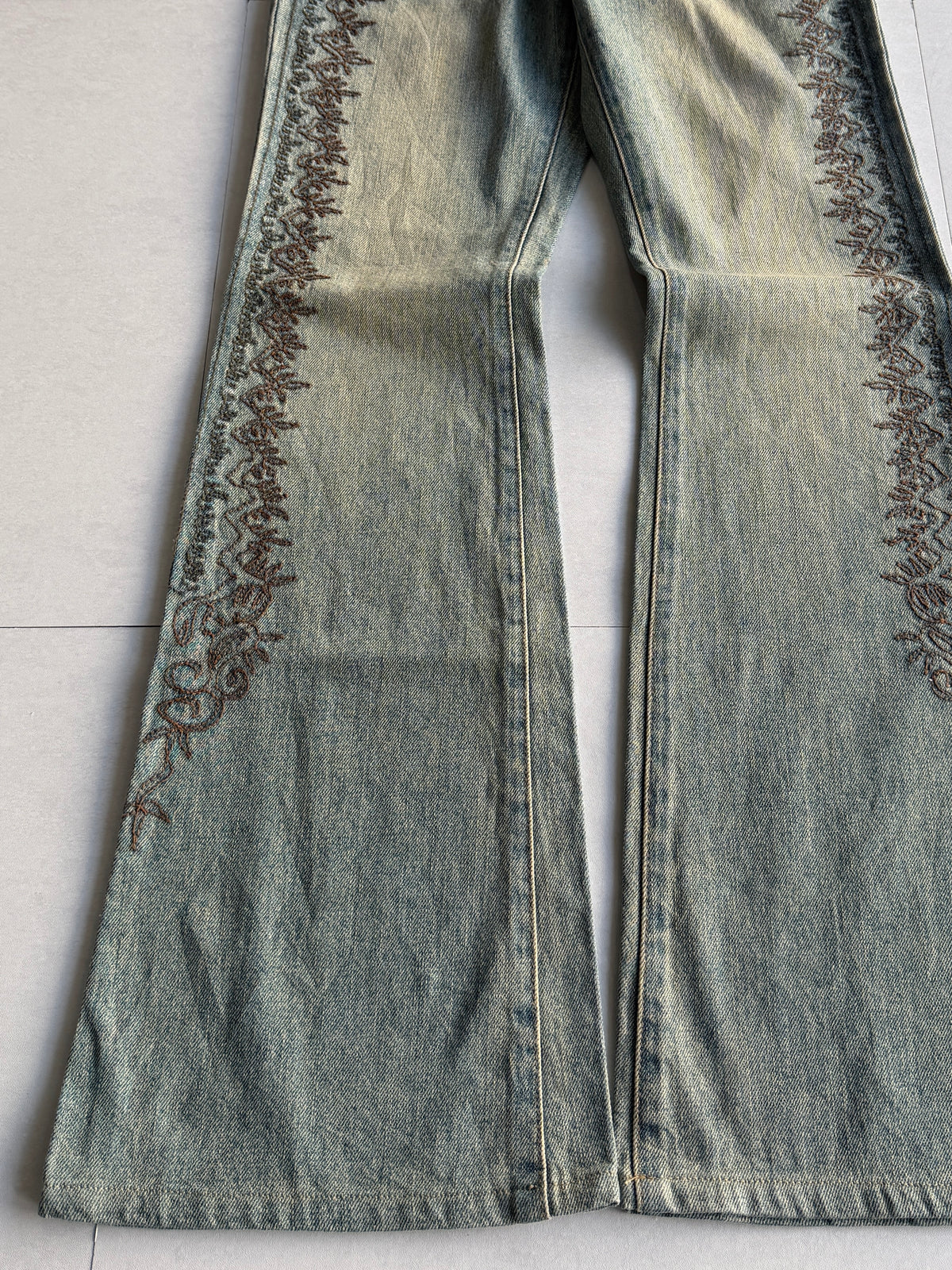MORGAN Embroidered Flared Denim Size S