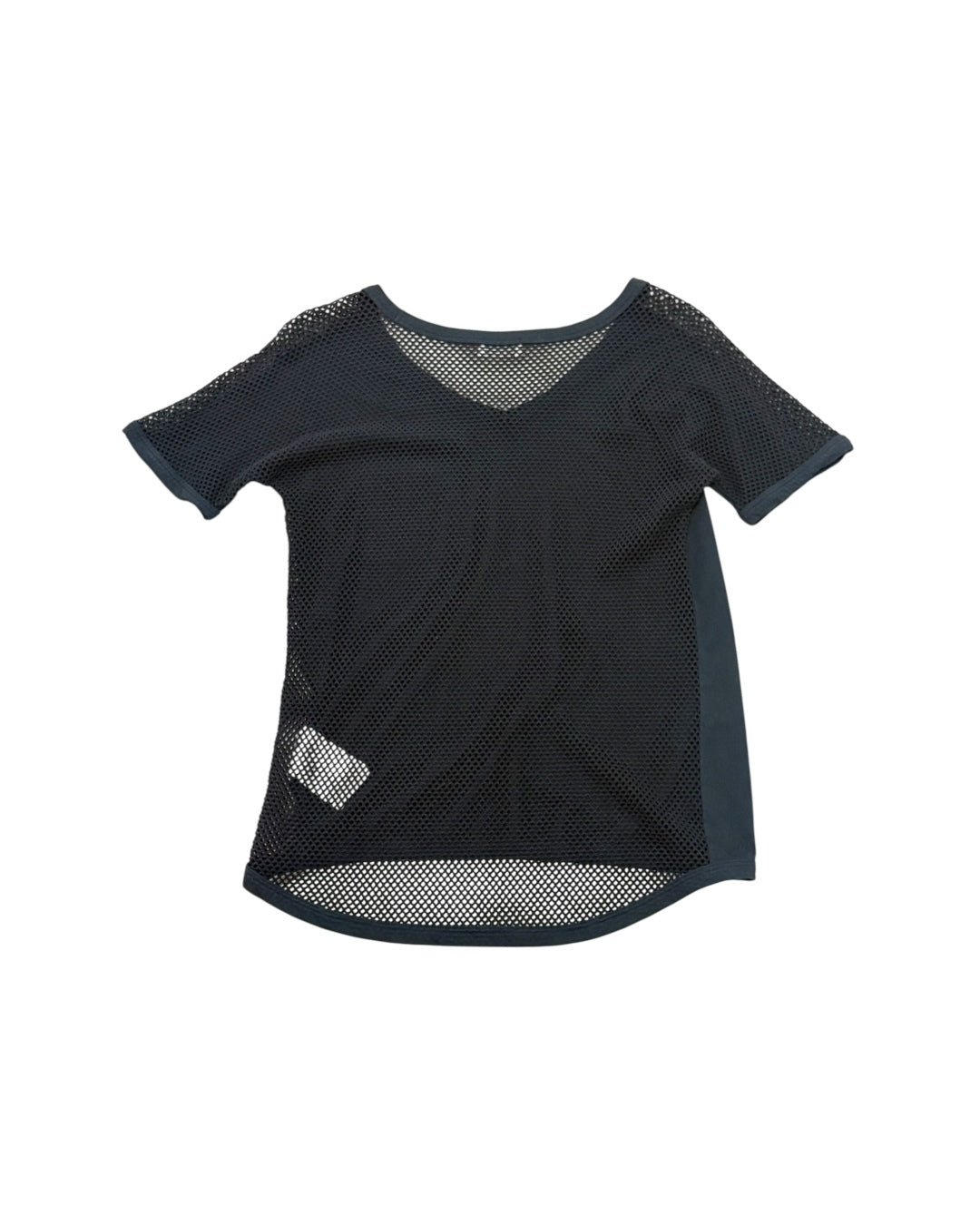 RED Valentino V-Neck Mesh Detail Top Black