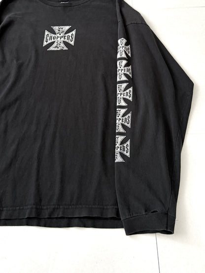 Vintage west coast choppers 90s Faded Cross Design Long Sleeve Tee