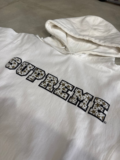 Supreme Collegiate Patchwork Leather Hoodie Size L
