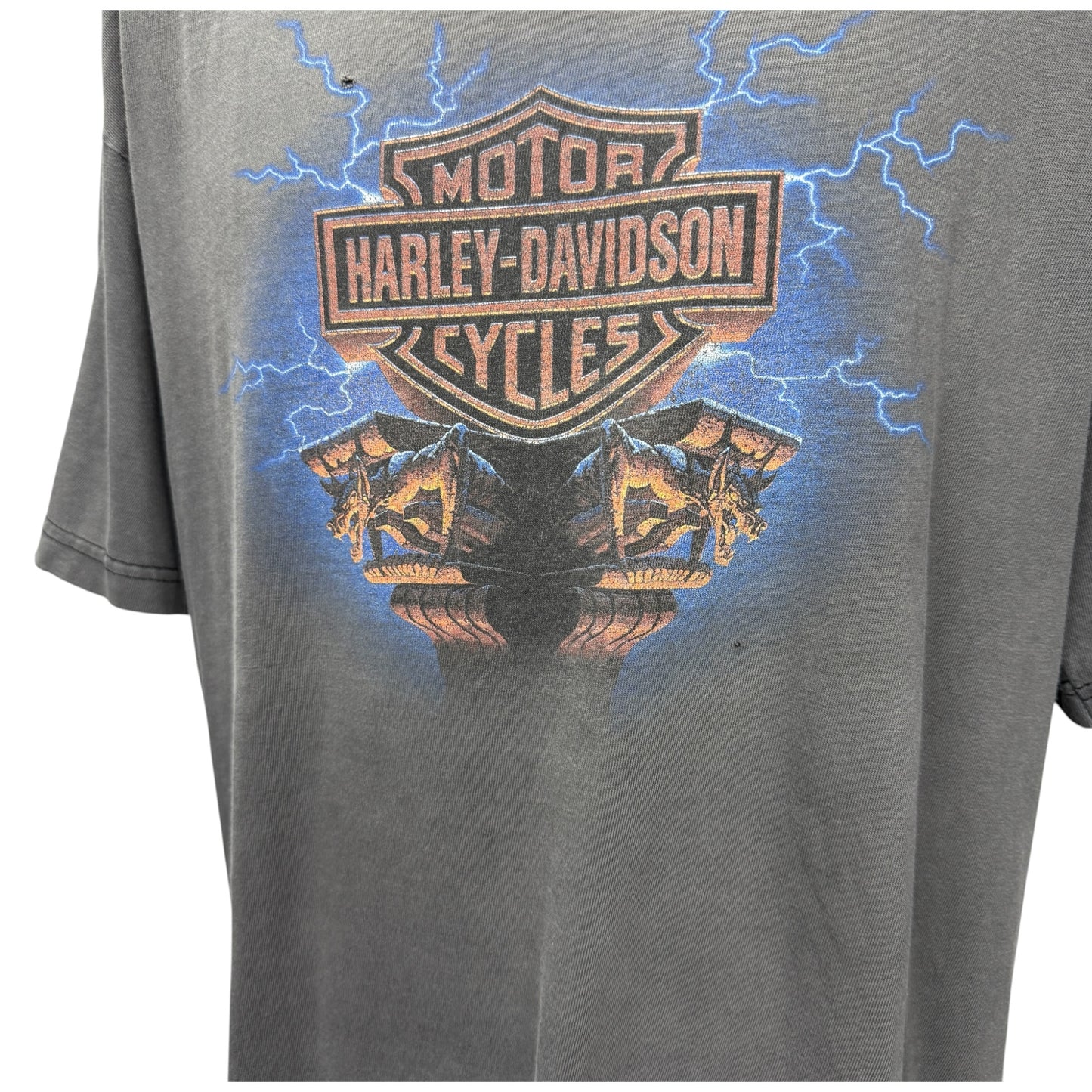 HARLEY-DAVIDSON 90s Gargoyle Lightning T-Shirt Size XL