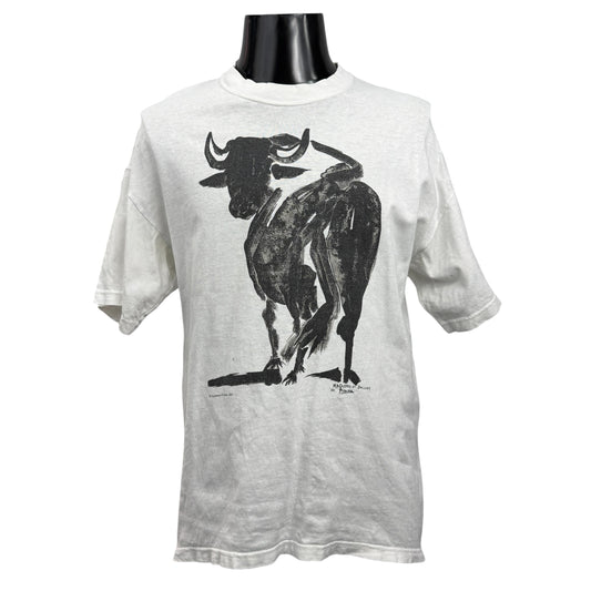 PICASSO 90s The Bull Line Art Vintage T-Shirt Size L