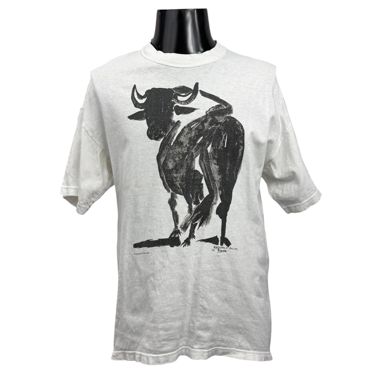 PICASSO 90s The Bull Line Art Vintage T-Shirt Size L
